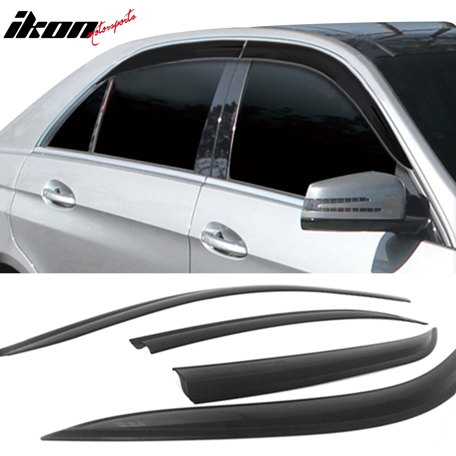 IKON MOTORSPORTS Tape on Window Visors Compatible with 2010-2016 ...