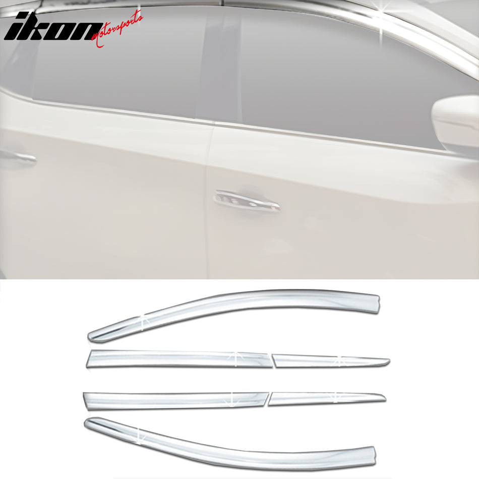 2015-2023 Nissan Murano Chrome Window Visors Tape On Deflectors 6PCS