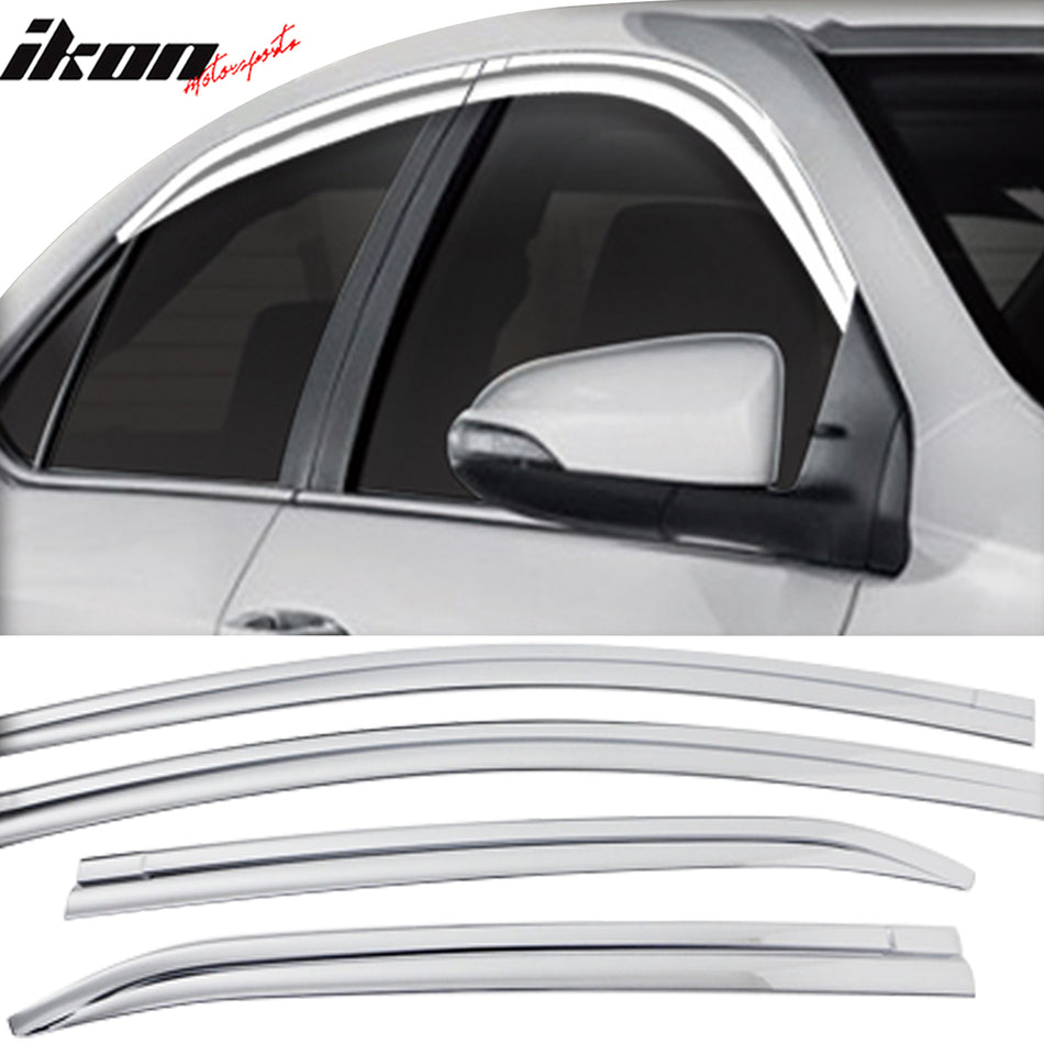 2014-2019 Toyota Corolla Window Visor ABS Chrome Rain Guard 4PC Vent