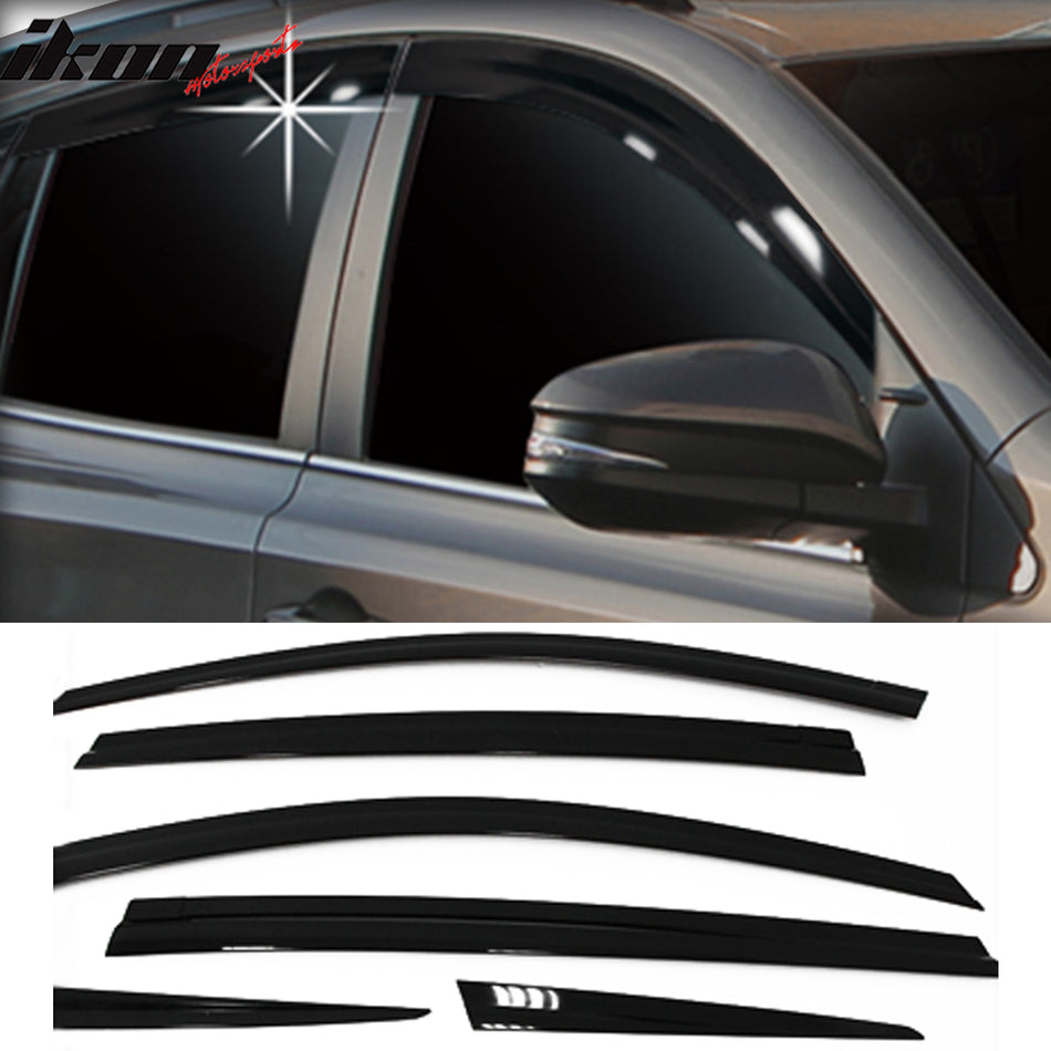 2013-2018 Toyota RAV4 Window Visor ABS Dark Smoke Sun Rain Guard 6PC