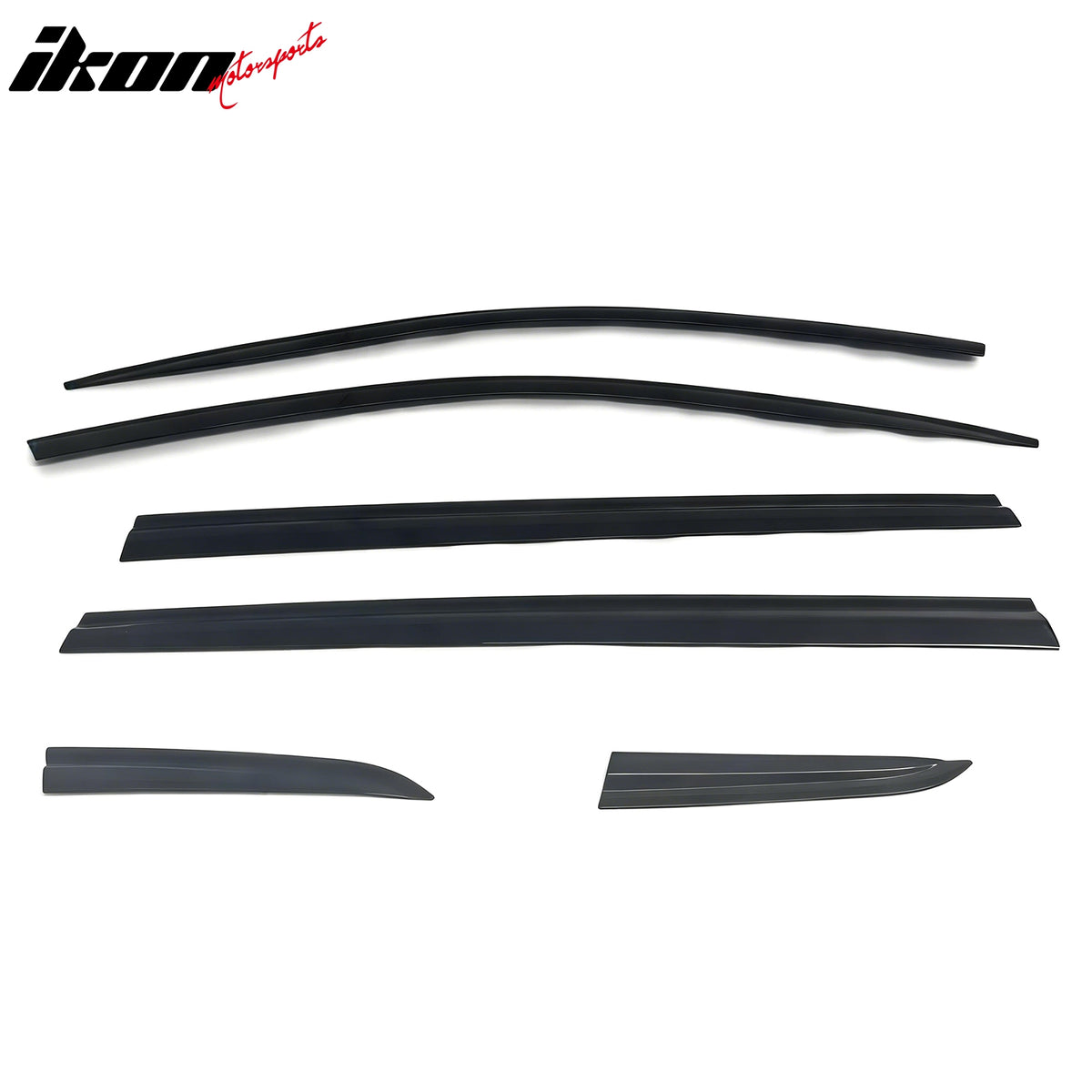 IKON MOTORSPORTS In Channel Window Visors Compatible with 2018-2024 VW Volkswagen Tiguan (Not Fit 2018 Tiguan Limited), Dark Smoke Rain Guards, Side Window Wind Deflectors 6PCS