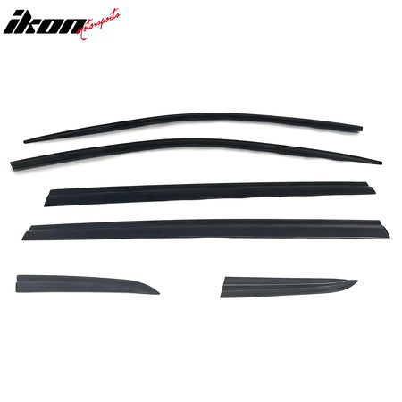 IKON MOTORSPORTS In Channel Window Visors Compatible with 2018-2024 VW Volkswagen Tiguan (Not Fit 2018 Tiguan Limited), Dark Smoke Rain Guards, Side Window Wind Deflectors 6PCS
