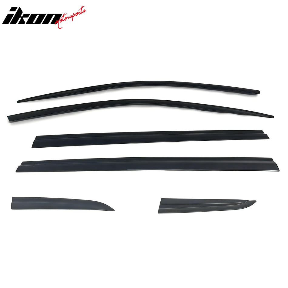 IKON MOTORSPORTS In Channel Window Visors Compatible with 2018-2024 VW Volkswagen Tiguan (Not Fit 2018 Tiguan Limited), Dark Smoke Rain Guards, Side Window Wind Deflectors 6PCS