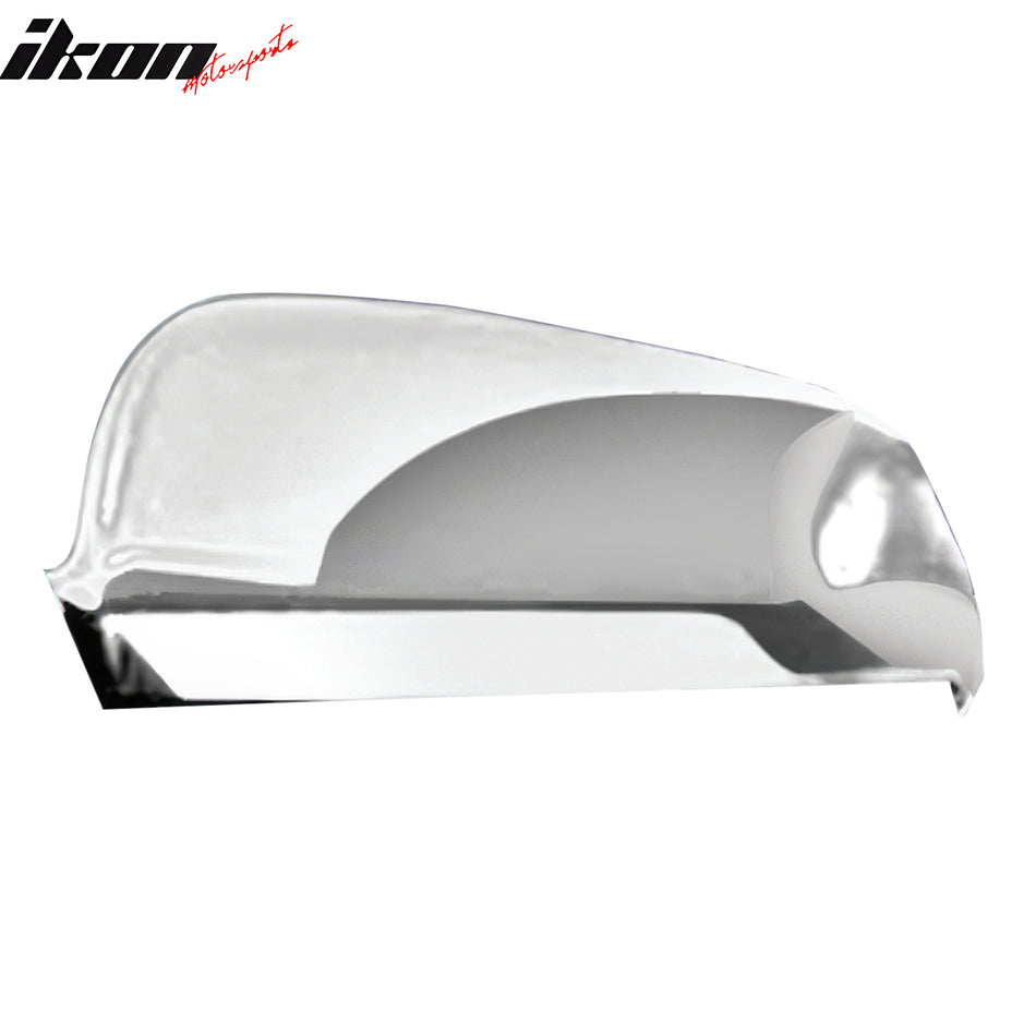 IKON MOTORSPORTS, 2PCS Mirror Covers Compatible With 2002-2008 Audi A4 2005-2008 Audi A6, Front Driver Passenger Side Rear View Mirror Cover Cap Replacement ABS Plastic Chrome 1Pair