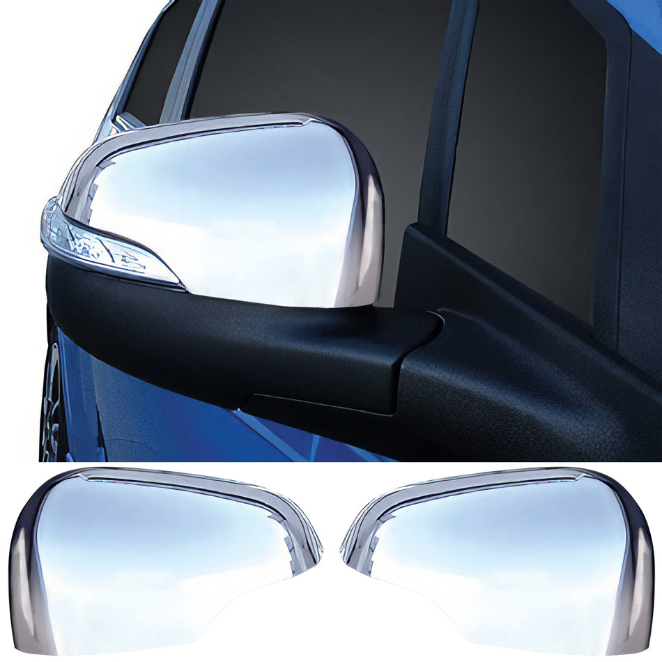 IKON MOTORSPORTS Mirror Cover, Compatible with 2013-2015 Chevrolet Spark, with Light Cut Out Chrome ABS Plastic Rear View Mirror Protector Cap, 2PCS