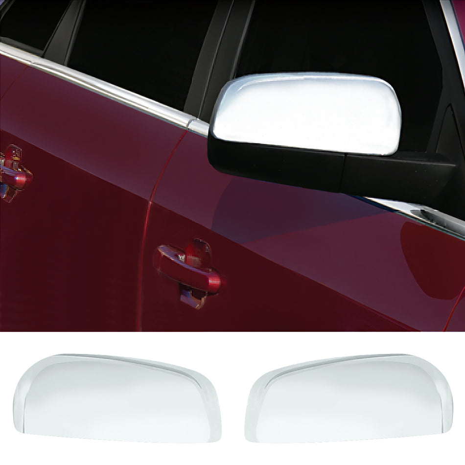 IKON MOTORSPORTS Mirror Covers, Compatible with 2005-2007 Ford Five Hundred, ABS Plastic Chrome Front Driver Passenger Side Rear View Mirror Protector Caps Replacement, 2PCS