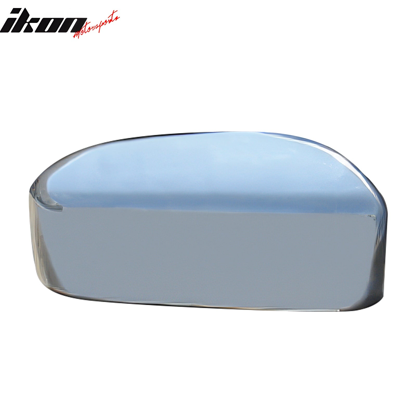 IKON MOTORSPORTS, 2PCS Mirror Covers Compatible With 2003-2007 Honda Accord Sedan/Coupe, Front Driver Passenger Side Rear View Mirror Cover Cap Replacement ABS Plastic Chrome