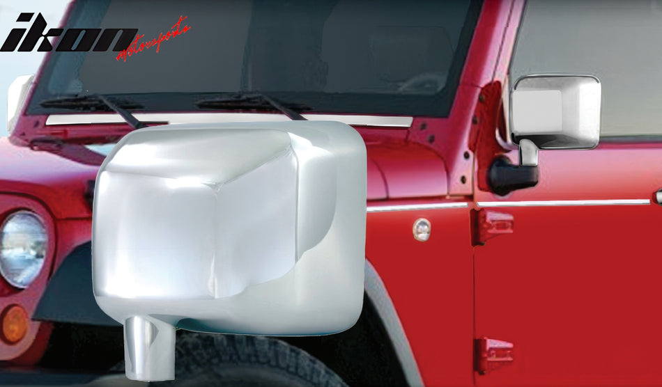 2007-2018 Jeep Wrangler Chrome Side Mirror Cover Cap Trim Replacement