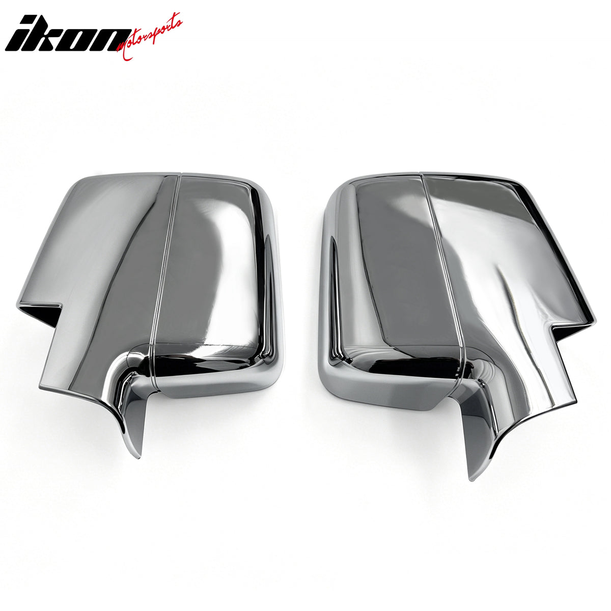IKON MOTORSPORTS Mirror Covers, Compatible with 2004-2008 Ford F-150 Lariat/FX4/XLT & 2006-2008 Lincoln Mark LT, Chrome ABS Add-on Rear View Mirror Protector Cap, 2PCS