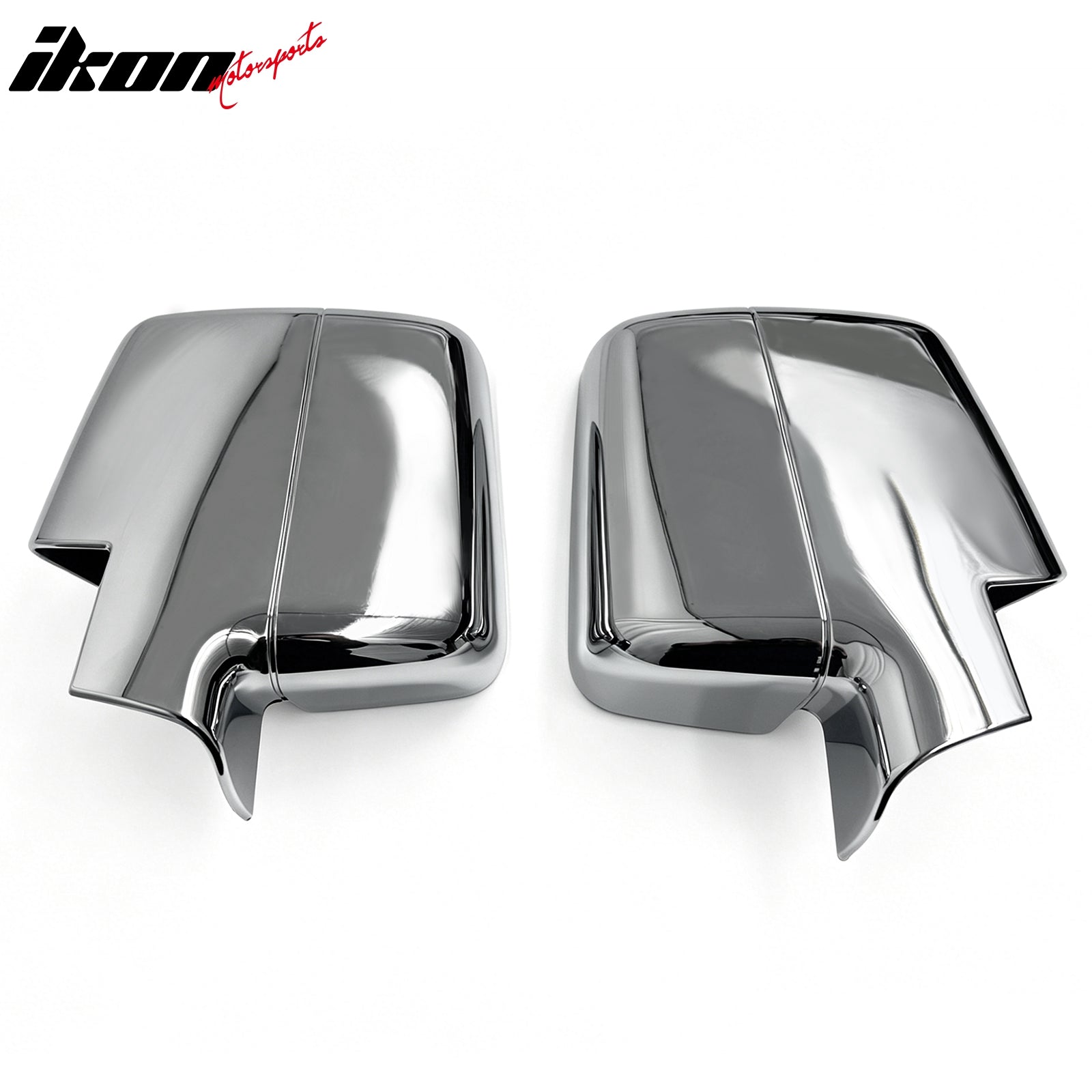 IKON MOTORSPORTS Mirror Covers, Compatible with 2004-2008 Ford F-150 Lariat/FX4/XLT & 2006-2008 Lincoln Mark LT, Chrome ABS Add-on Rear View Mirror Protector Cap, 2PCS
