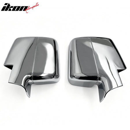 IKON MOTORSPORTS Mirror Covers, Compatible with 2004-2008 Ford F-150 Lariat/FX4/XLT & 2006-2008 Lincoln Mark LT, Chrome ABS Add-on Rear View Mirror Protector Cap, 2PCS