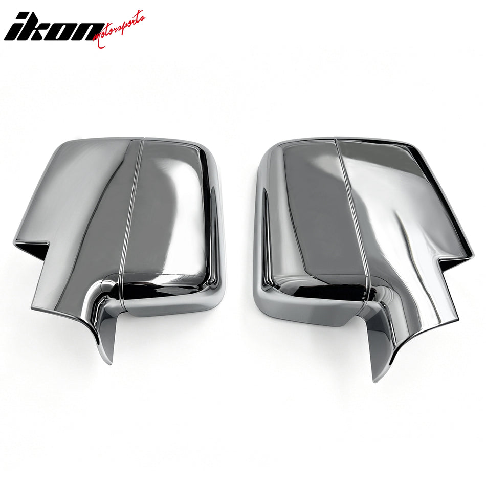 IKON MOTORSPORTS Mirror Covers, Compatible with 2004-2008 Ford F-150 Lariat/FX4/XLT & 2006-2008 Lincoln Mark LT, Chrome ABS Add-on Rear View Mirror Protector Cap, 2PCS