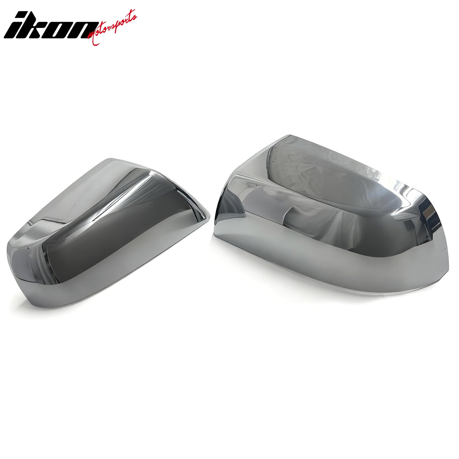 IKON MOTORSPORTS Mirror Cover, Compatible with 2007-2021 Toyota Tundra, 2008-2021 Sequoia, Chrome ABS Rear View Mirror Protector Upper Cap, 2PCS