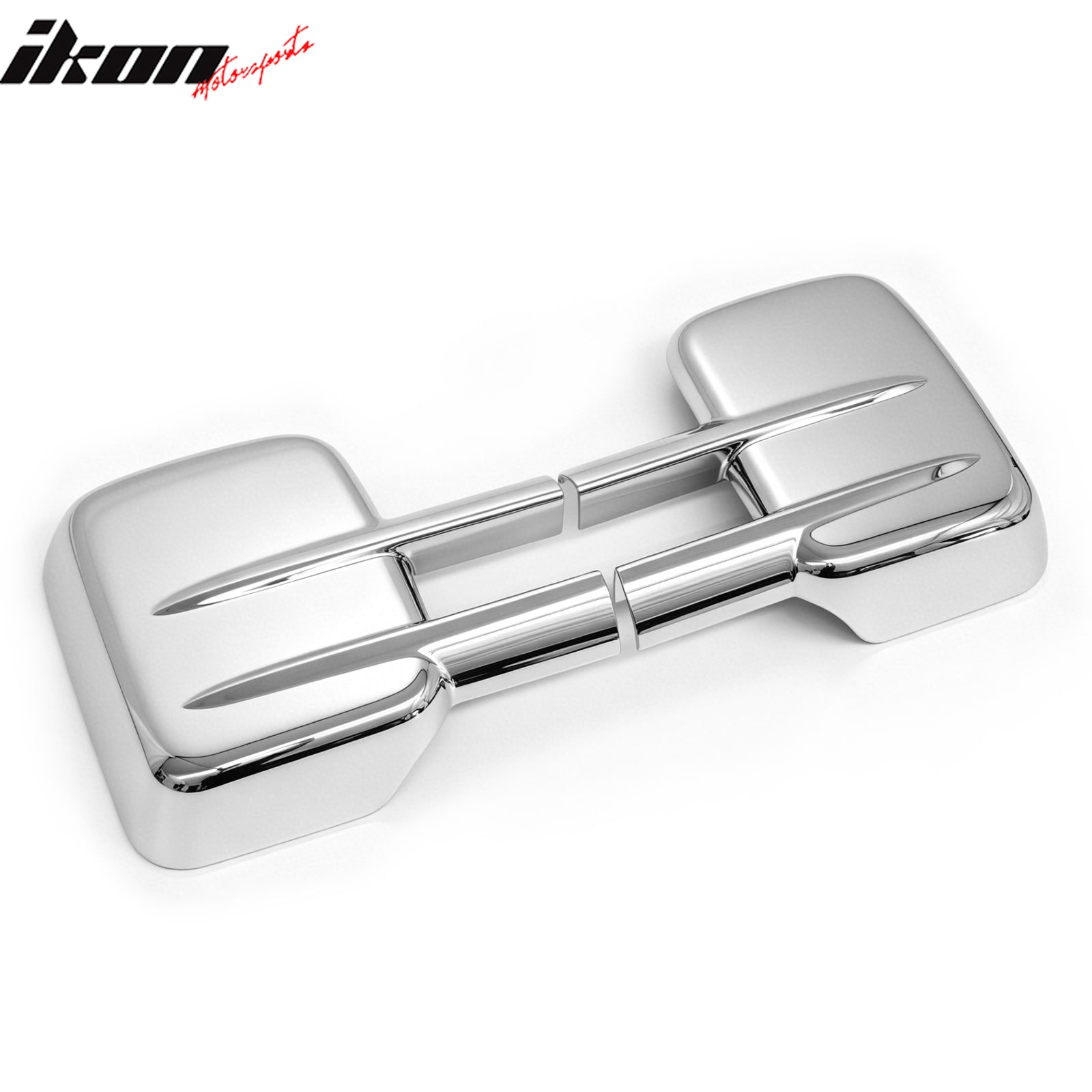 IKON MOTORSPORTS Tow Mirror Covers, Compatible with 2007-2013 Chevrolet Silverado & GMC Sierra 1500 HD/2500 HD/3500 HD, Chrome Left Right LH RH Side Tow Mirrors Cover Assembly W/O Turn Signal, 2PCS