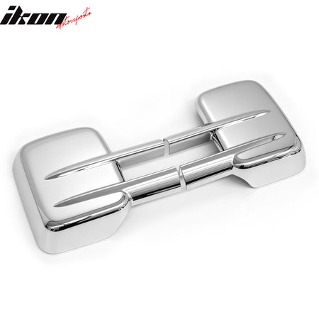 IKON MOTORSPORTS Tow Mirror Covers, Compatible with 2007-2013 Chevrolet Silverado & GMC Sierra 1500 HD/2500 HD/3500 HD, Chrome Left Right LH RH Side Tow Mirrors Cover Assembly W/O Turn Signal, 2PCS