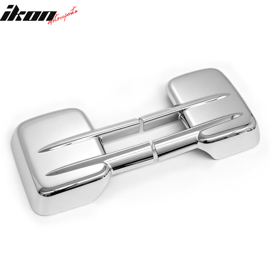 IKON MOTORSPORTS Tow Mirror Covers, Compatible with 2007-2013 Chevrolet Silverado & GMC Sierra 1500 HD/2500 HD/3500 HD, Chrome Left Right LH RH Side Tow Mirrors Cover Assembly W/O Turn Signal, 2PCS