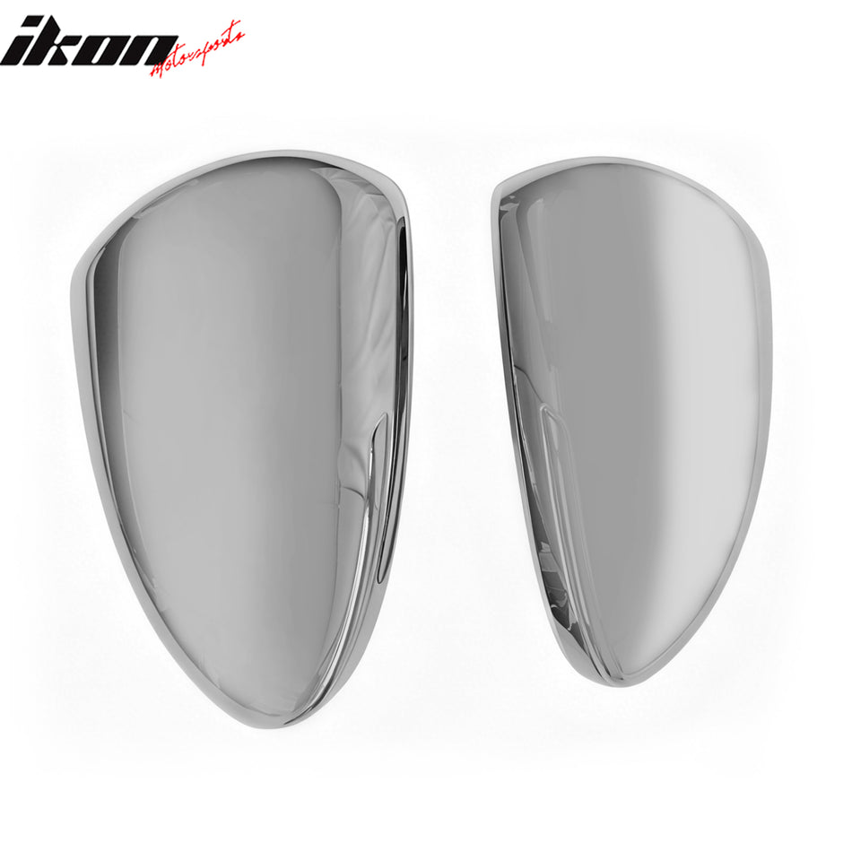IKON MOTORSPORTS Mirror Cover, Compatible with 2011-2015 Chevrolet Cruze, Chrome ABS Rear View Mirror Protector Full Cap, 2PCS