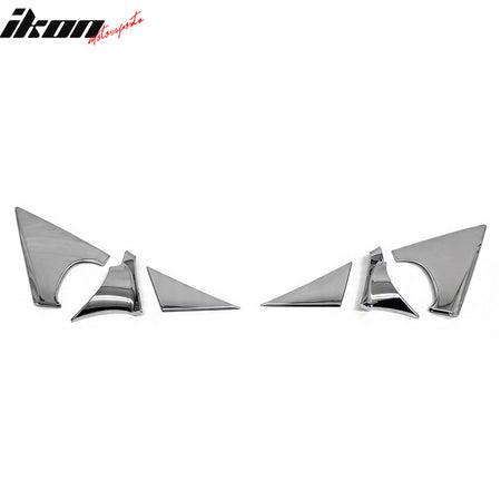 Fits 11-14 Hyundai Sonata Passenger Driver Side Mirror Corner Molding Chrome ABS