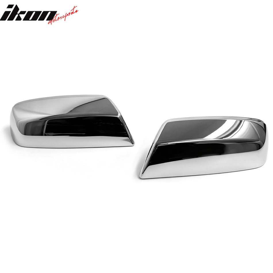 2014-2018 Chevrolet Silverado 1500 2014-2016 GMC Sierra 1500 2PCS Side Rearview Mirror Cover Cap Trim Replacement Chrome ABS