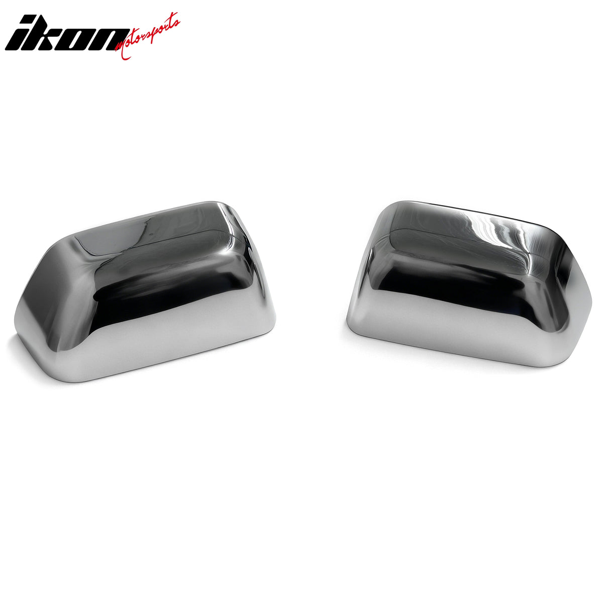 IKON MOTORSPORTS Mirror Cover, Compatible with 2017-2024 Ford F-250 F-350 Super Duty, Chrome ABS Rear View Mirror Protector Upper Cap, 2PCS