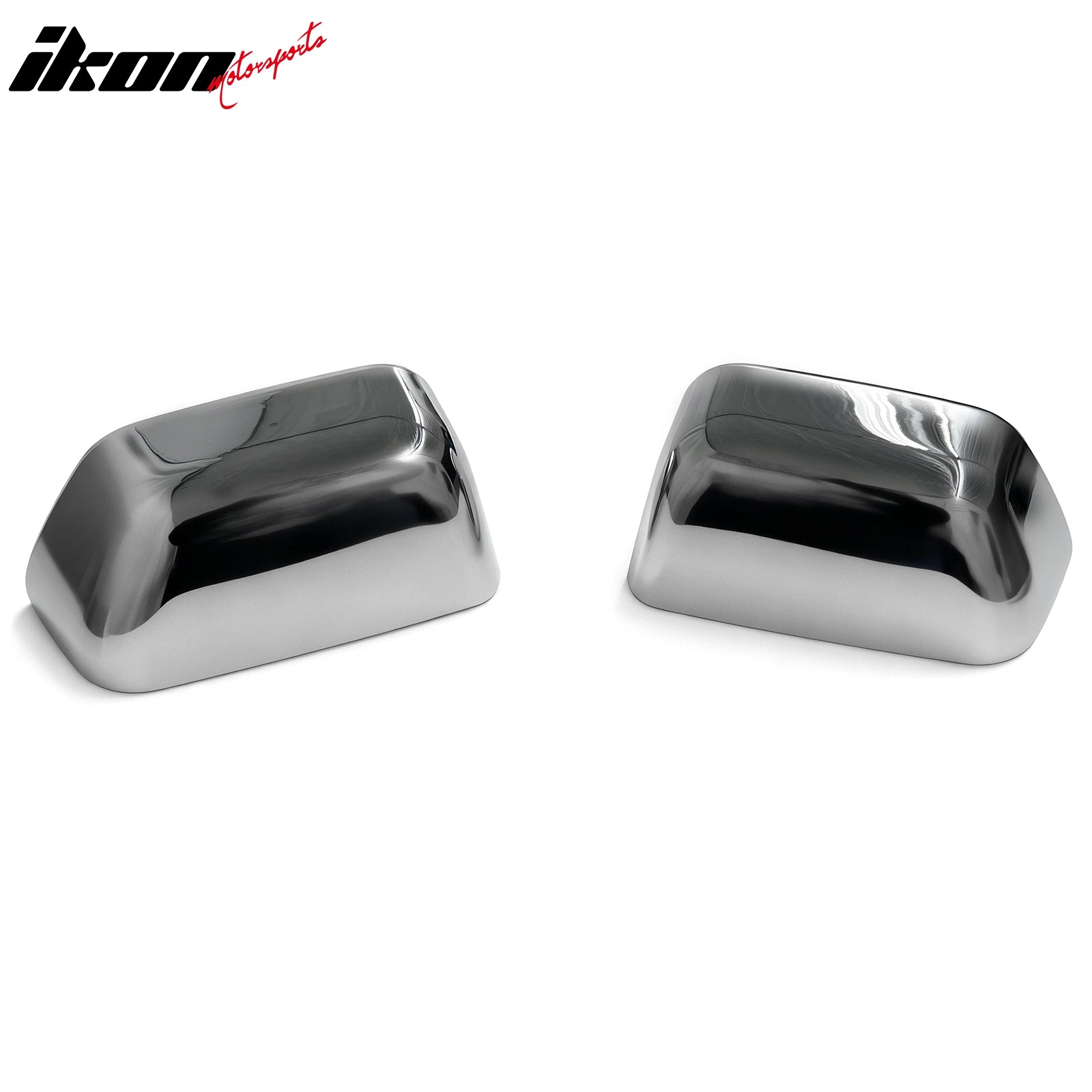 IKON MOTORSPORTS Mirror Cover, Compatible with 2017-2024 Ford F-250 F-350 Super Duty, Chrome ABS Rear View Mirror Protector Upper Cap, 2PCS