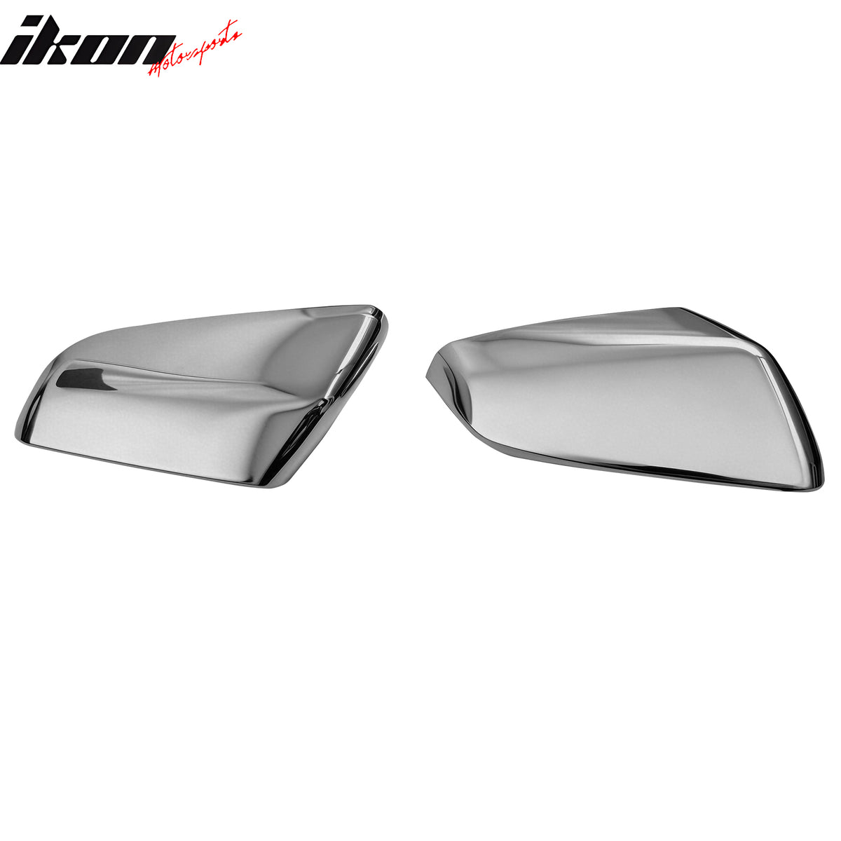 IKON MOTORSPORTS Top Half Mirror Cover, Compatible with 2018-2023 Chevrolet Equinox & GMC Terrain, Chrome ABS Add-on Top Portion Rear View Mirror Protector Cap, 2PCS