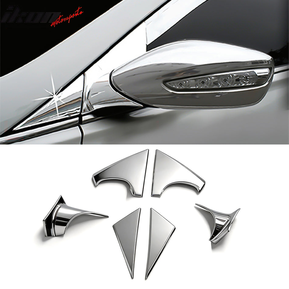 2011-2014 Hyundai Sonata Chrome Side Rearview Mirror Bracket Cover Cap ABS