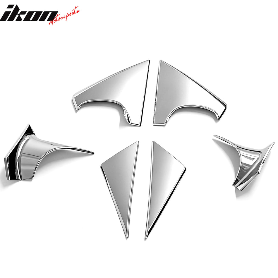 2010-2015 Hyundai Tucson 6PCS LH RH Side Rear View Mirror Bracket Covers Chrome ABS
