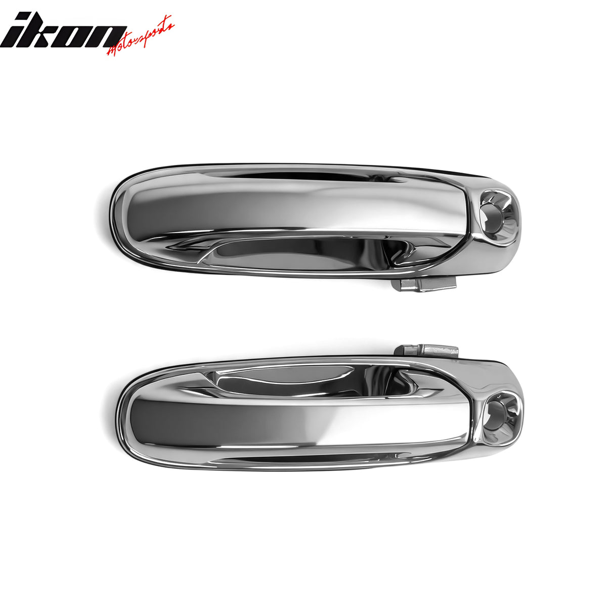 IKON MOTORSPORTS Door Handle Cover, Compatible with 2002-2008 Dodge Ram 1500/2500/3500, Chrome ABS Door Handle Protector Cap w/ 2 Key Holes, 2PCS