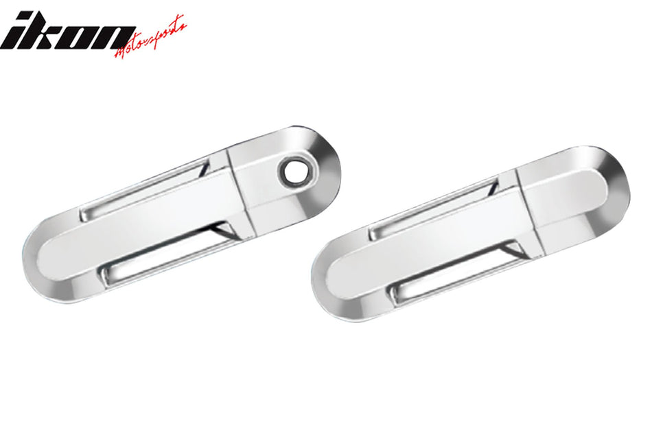 IKON MOTORSPORTS, Door Handle Cover W/1-Keyhole Compatible With 2002-2010 Ford Explorer & Mercury Mountaineer & 2003-2005 Lincoln Aviator, 4PCS Driver Passenger Side Door Handle Cover Assembly Chrome