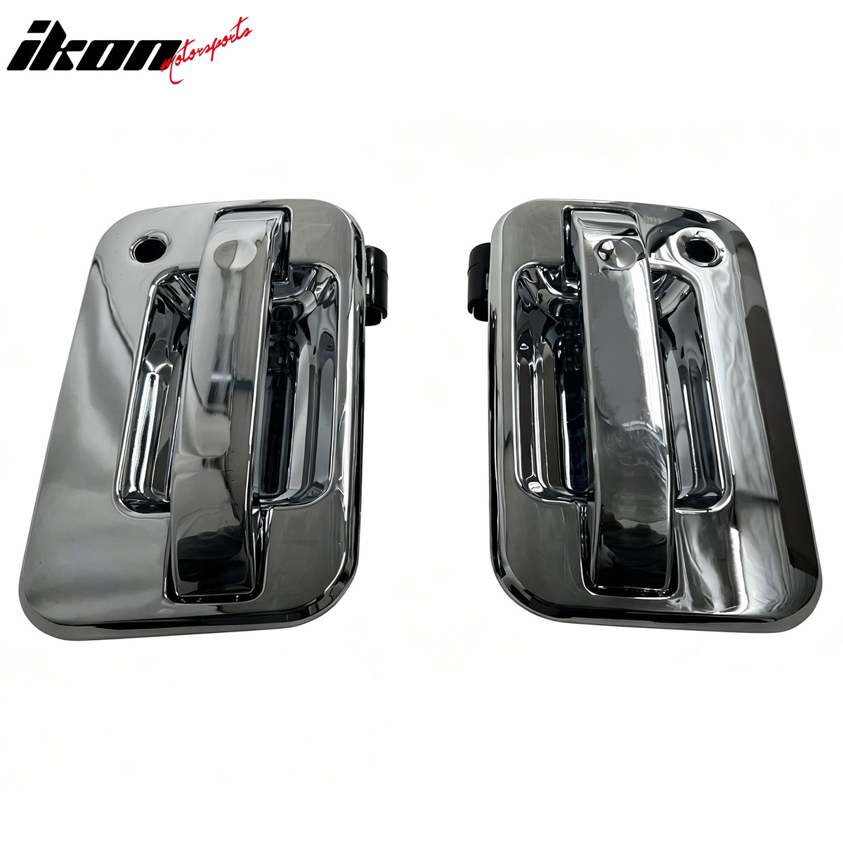 IKON MOTORSPORTS Door Handle Cover, Compatible with 2004-2014 Ford F-150, Chrome ABS Door Handle Protector Cap with Key Holes