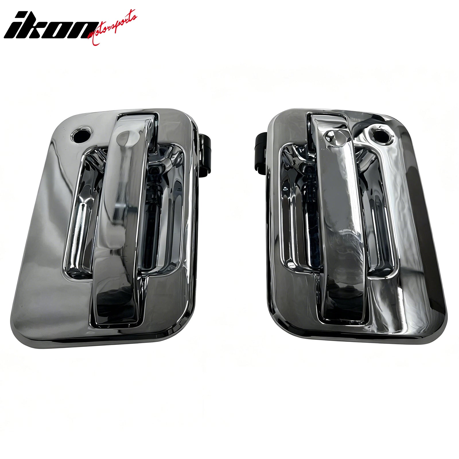 IKON MOTORSPORTS Door Handle Cover, Compatible with 2004-2014 Ford F-150, Chrome ABS Door Handle Protector Cap with Key Holes