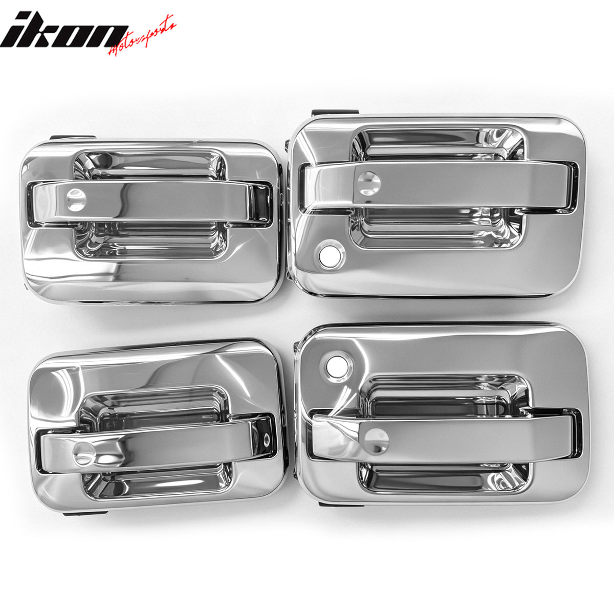Fits 04-09 Ford F-150 4PCS Front Rear Door Handle Cover Trim W/ 2-Keyhole Chrome