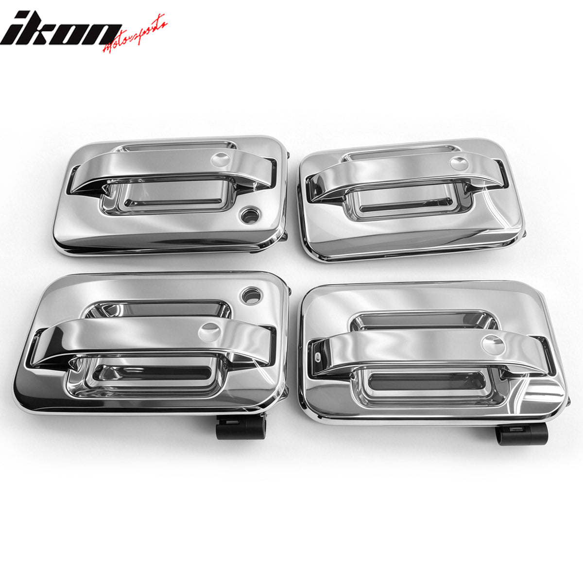 Fits 04-09 Ford F-150 4PCS Front Rear Door Handle Cover Trim W/ 2-Keyhole Chrome