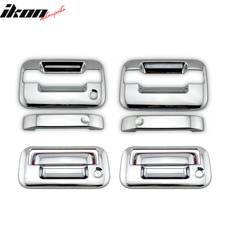 Fits 04-09 Ford F-150 4PCS Front Rear Door Handle Cover Trim W/ 2-Keyhole Chrome