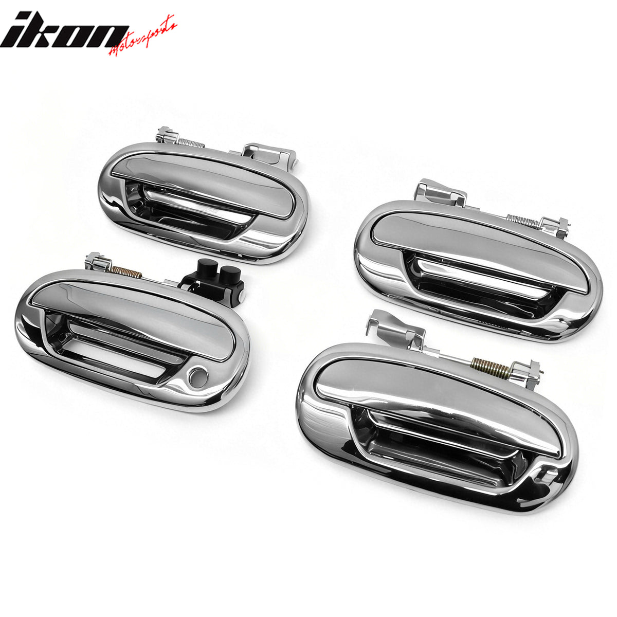 IKON MOTORSPORTS Door Handle Cover with 1 Key Hole, Compatible with 1997-2003 Ford F-150, Chrome Door Handle Protector Cap, 4PCS