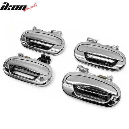 IKON MOTORSPORTS Door Handle Cover with 1 Key Hole, Compatible with 1997-2003 Ford F-150, Chrome Door Handle Protector Cap, 4PCS