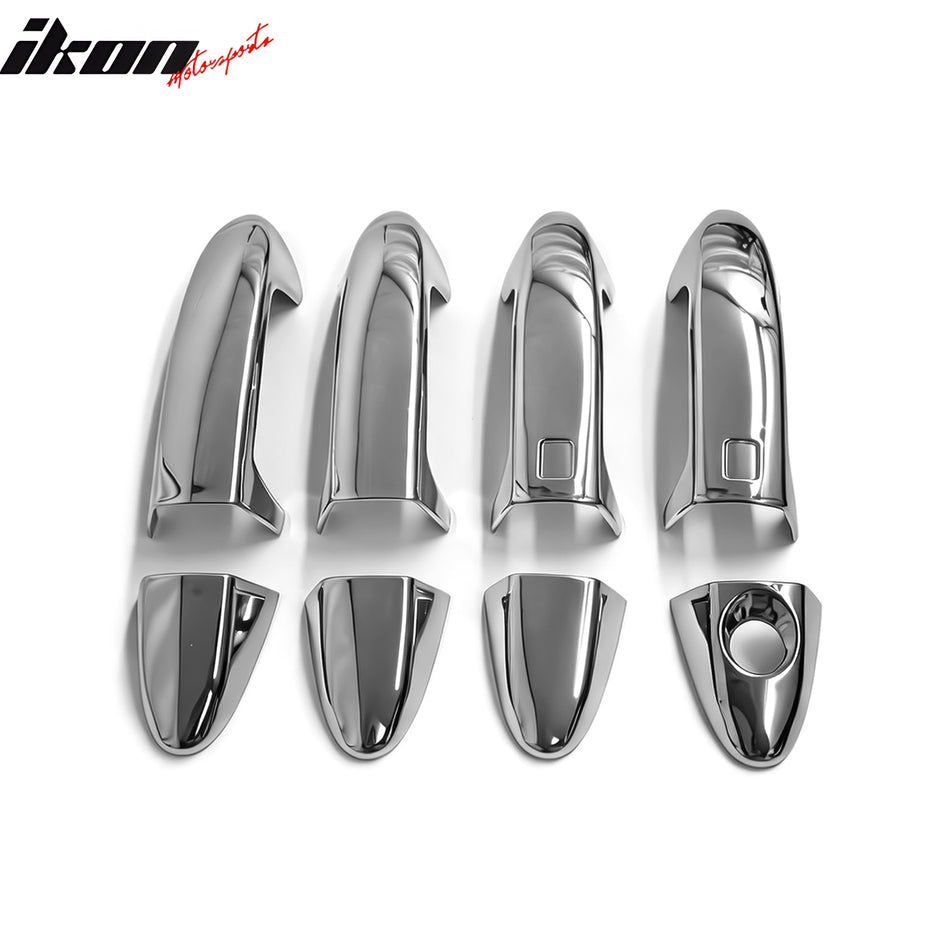 2011-2016 Ford Fiesta Chrome ABS Door Handle Covers w/ 1 Key Hole; 2 Smart Keys