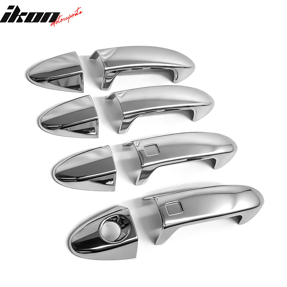 Fits 11-16 Ford Fiesta Chrome Door Handle Covers w/ 1 Key Hole; 2 Smart Keys