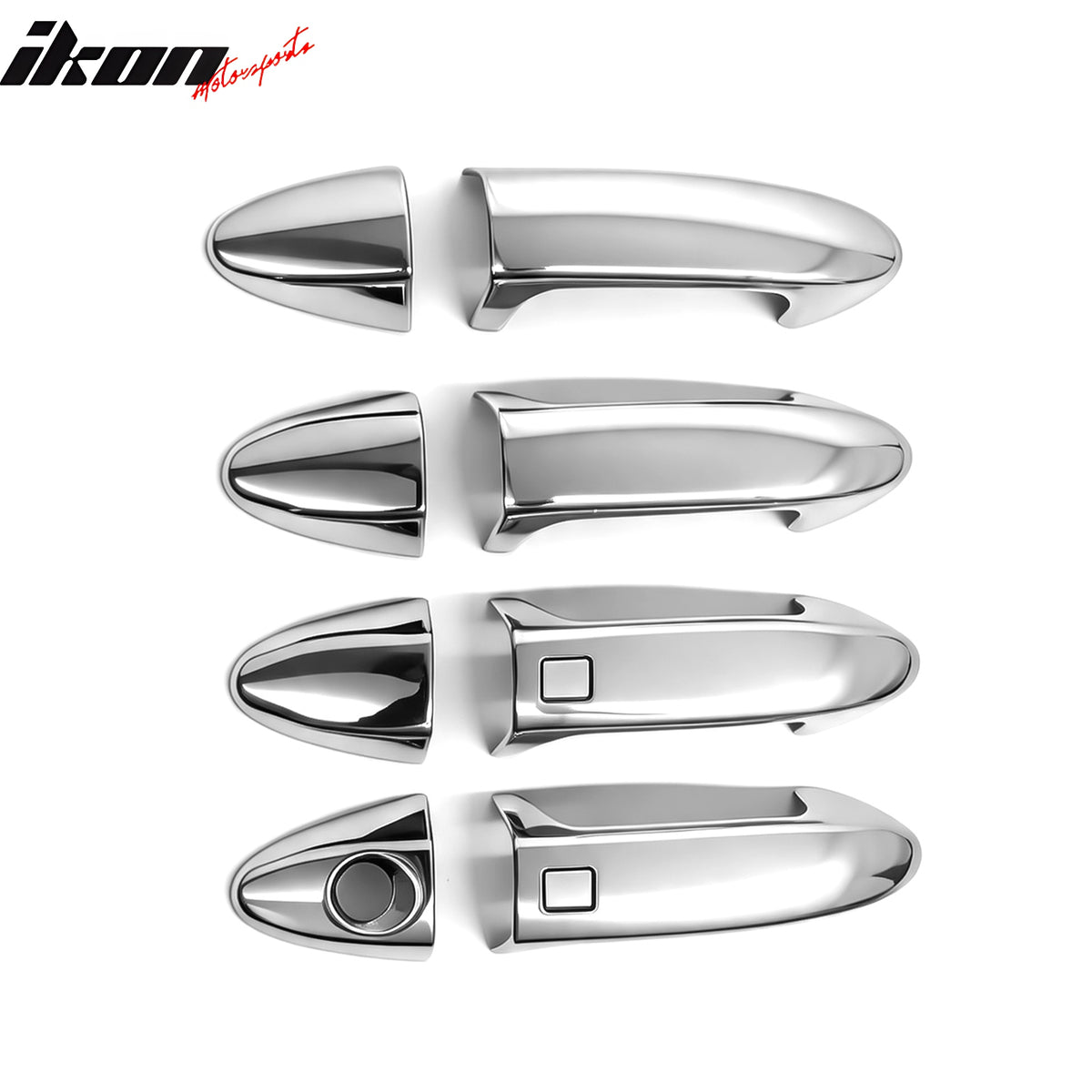 Fits 11-16 Ford Fiesta Chrome Door Handle Covers w/ 1 Key Hole; 2 Smart Keys