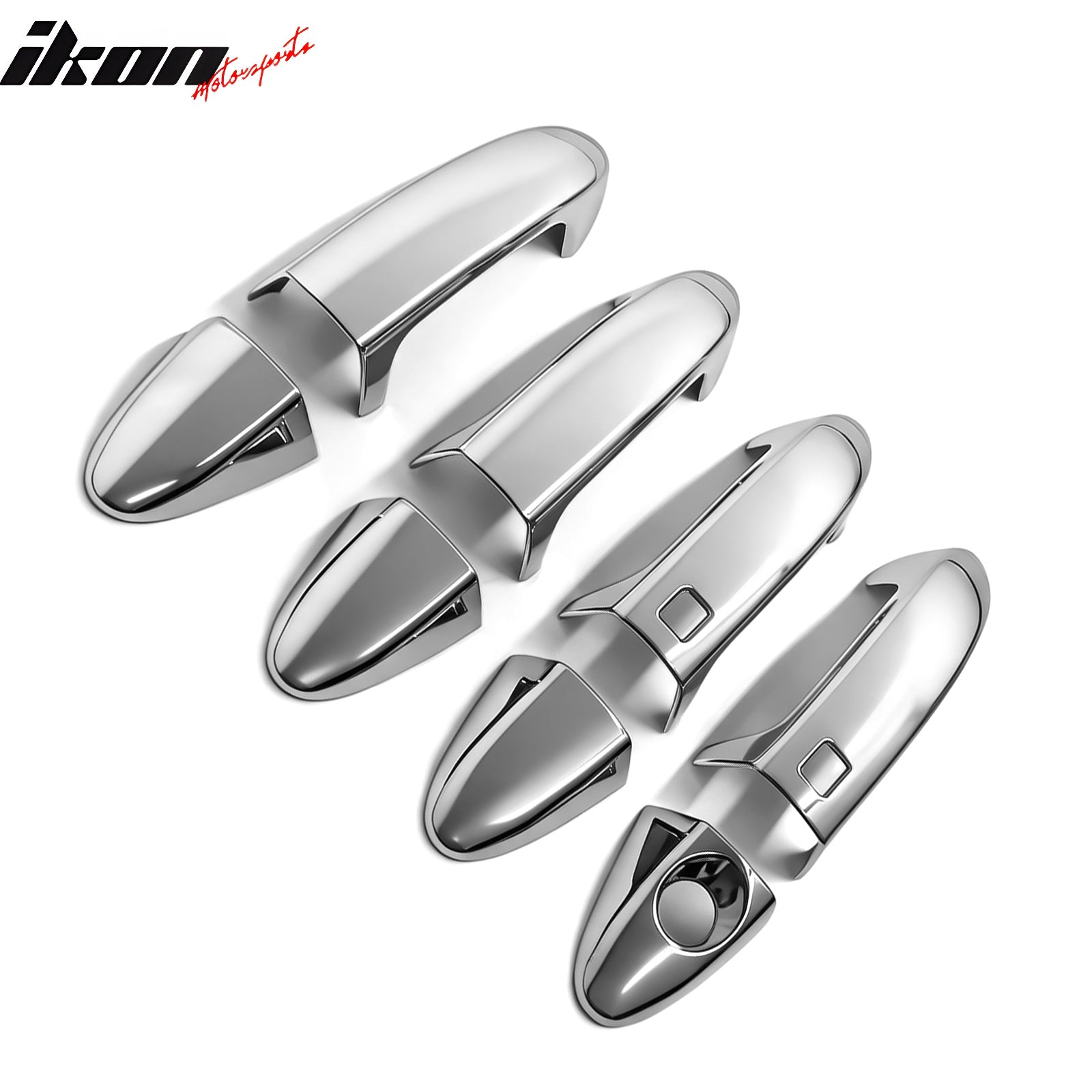 Fits 11-16 Ford Fiesta Chrome Door Handle Covers w/ 1 Key Hole; 2 Smart Keys