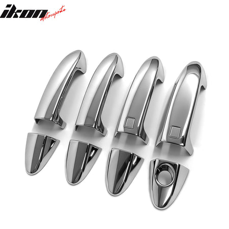 Fits 11-16 Ford Fiesta Chrome Door Handle Covers w/ 1 Key Hole; 2 Smart Keys