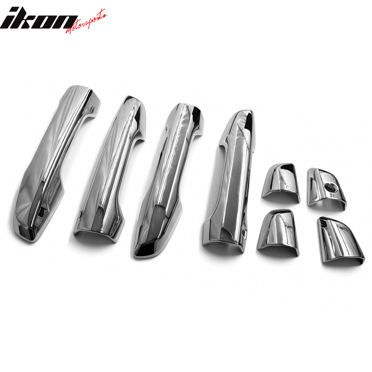 IKON MOTORSPORTS Door Handle Cover with 1-Keyhole& 2 Smart Key Cut-Out, Compatible with 2017-2022 Honda CR-V, Chrome ABS Door Handle Protector Cap