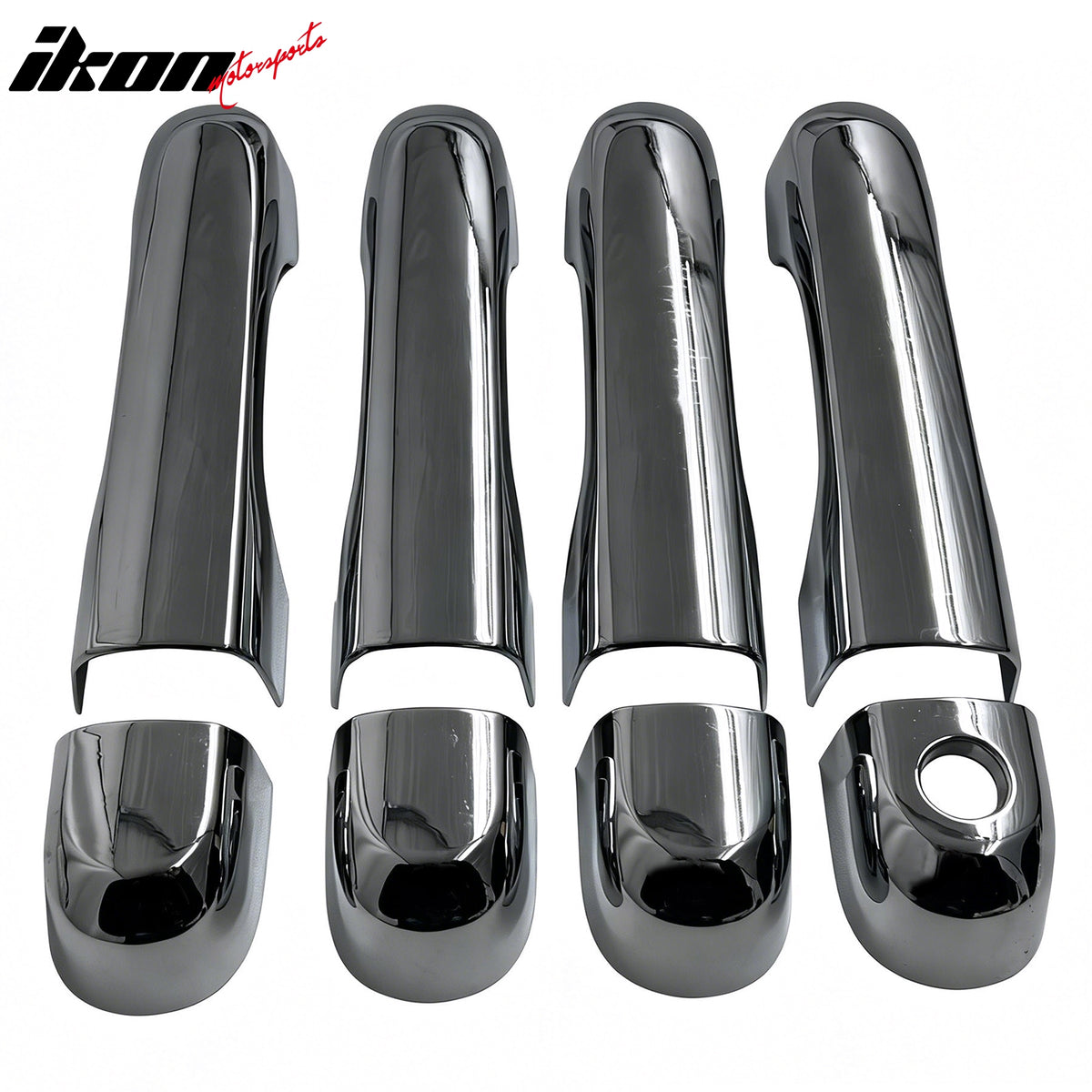 IKON MOTORSPORTS Door Handle Cover, Compatible with 2015-2022 Jeep Renegade, Chrome ABS Door Handle Protector Cap w/ 1 Keyhole