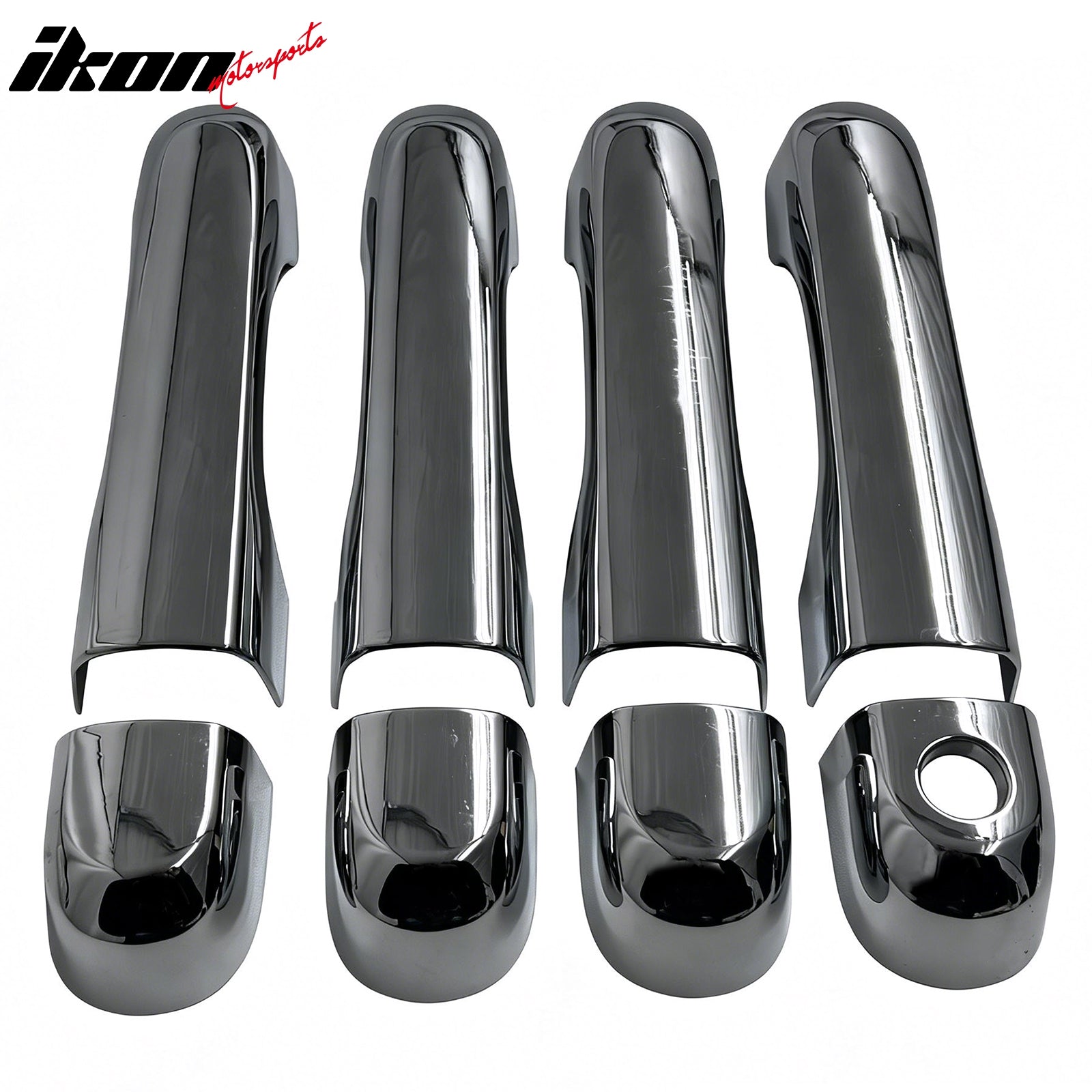 IKON MOTORSPORTS Door Handle Cover, Compatible with 2015-2022 Jeep Renegade, Chrome ABS Door Handle Protector Cap w/ 1 Keyhole