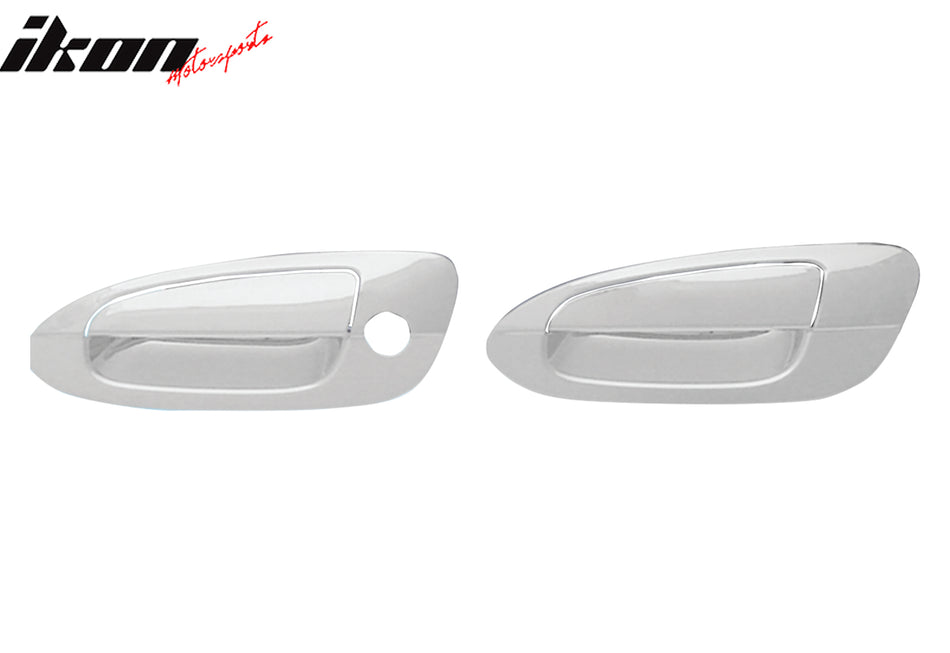 IKON MOTORSPORTS, Door Handle Cover W/1-Keyhole Compatible With 2002-2006 Nissan Altima, 4PCS Driver Passenger Side Front Rear Door Handle Cover Assembly ABS Chrome