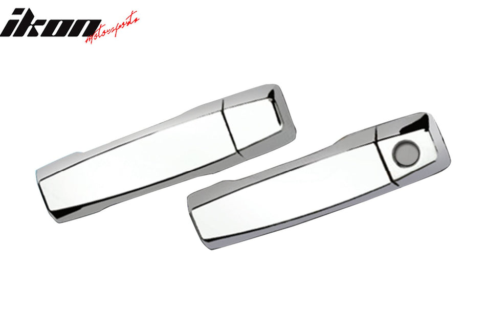 IKON MOTORSPORTS, Door Handle Cover W/1-Keyhole Compatible With 2004-2015 Nissan Titan & 2016 Titan XD, 4PCS Driver Passenger Side Front Rear Door Handle Cover Assembly ABS Chrome