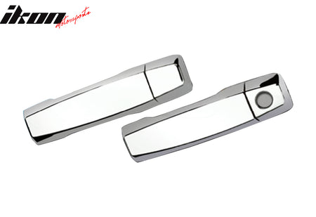 IKON MOTORSPORTS, Door Handle Cover W/1-Keyhole Compatible With 2004-2015 Nissan Titan & 2016 Titan XD, 4PCS Driver Passenger Side Front Rear Door Handle Cover Assembly ABS Chrome
