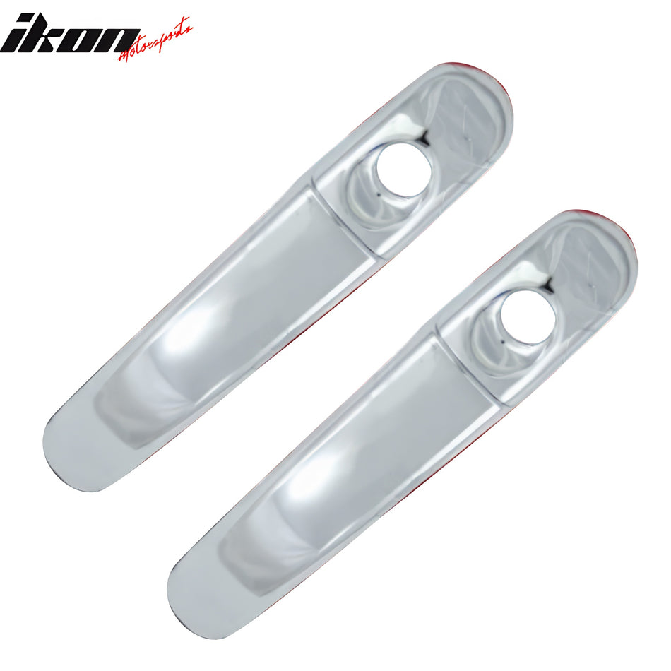 IKON MOTORSPORTS, Door Handle Cover Compatible With 2012-2017 Toyota Camry, Chrome ABS Plastic 1 Key Hole Exterior Door Knob Covers