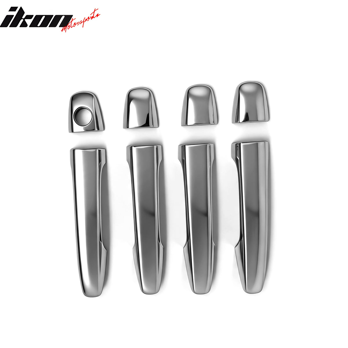IKON MOTORSPORTS Door Handle Cover, Compatible with 2010-2015 Toyota Prius, Chrome ABS Door Handle Protector Cap w/ 1 Key Hole, 8PCS